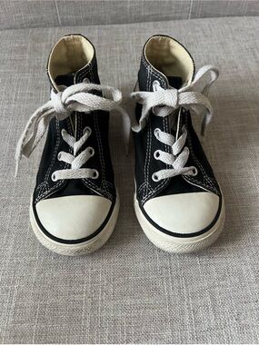 Converse all star High-Top Black Canvas Sneakers, kids/boys 8, casual streetwear